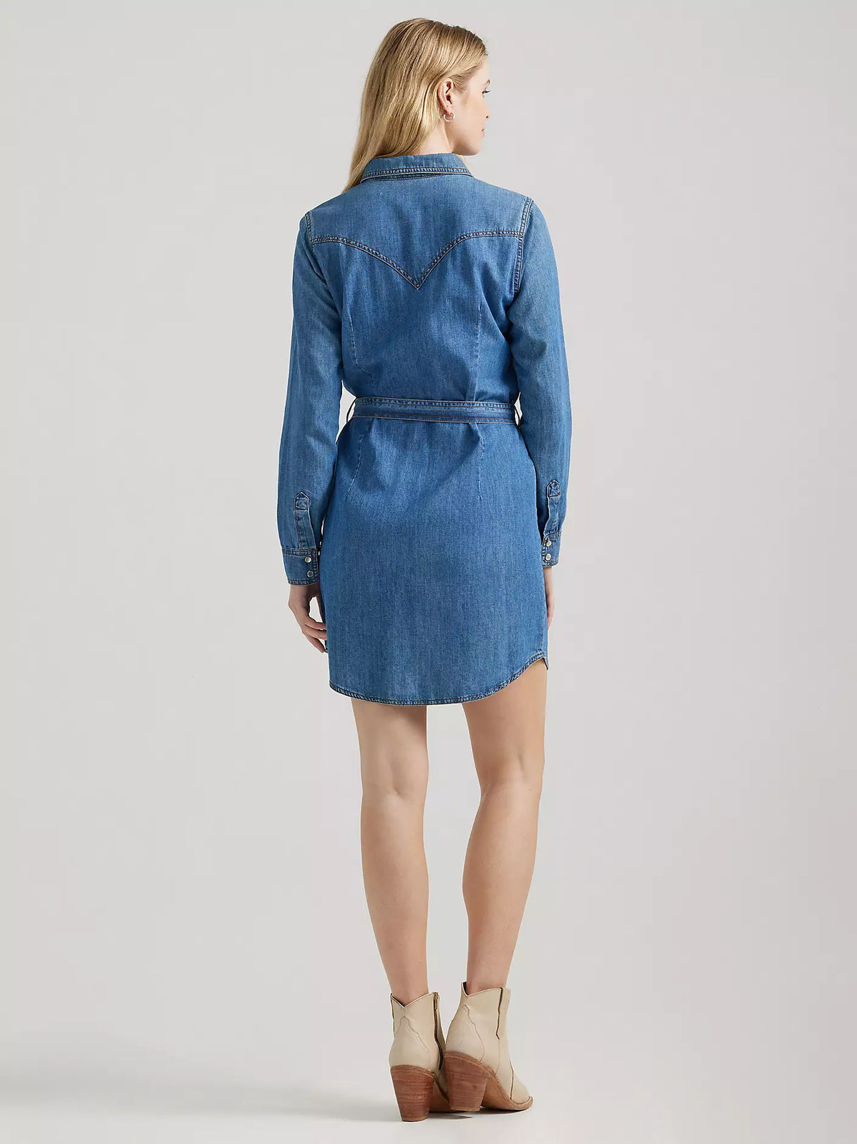 WM DENIM SNAP LS DRESS