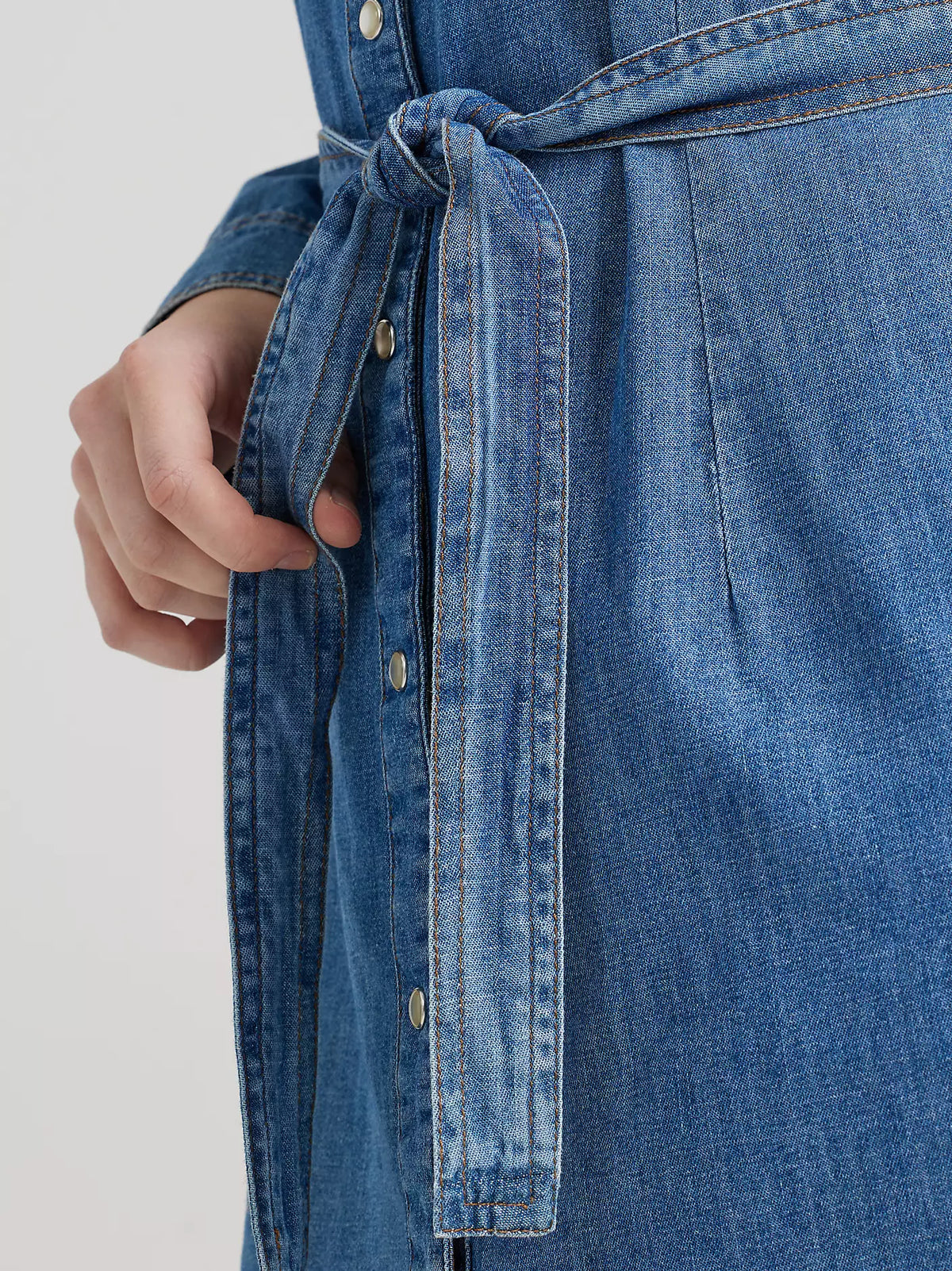 WM DENIM SNAP LS DRESS