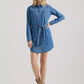 WM DENIM SNAP LS DRESS