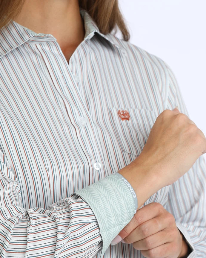 WMS STRIPE WHITE LS