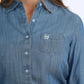 WOMEN CHAMBRAY LONG SLEEVE INDIGO