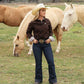 WOMENS SOLID BROWN LS BUTTON DOWN