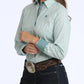 CINCH WOMENS BLUE SHAY LS
