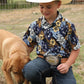 BOYS SS FLORAL POLO