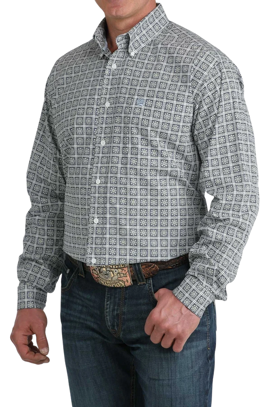 MN WHITE PRINT LS