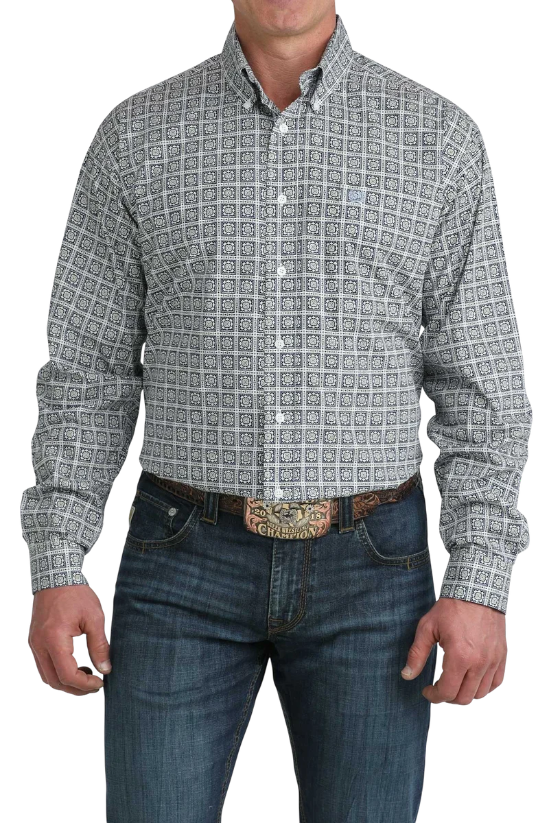 MN WHITE PRINT LS
