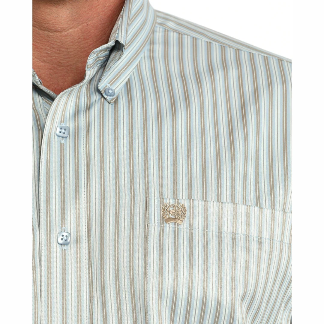 MENS STRIPE LONG SLEEVE LIGHT BLUE
