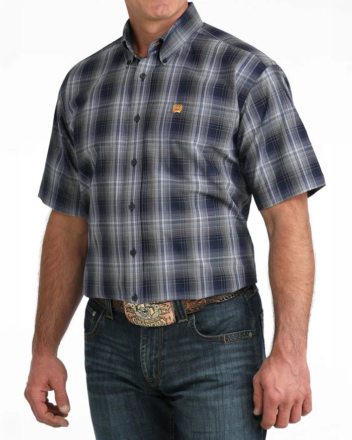 MNS SS NAVY PLAID