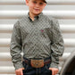 CINCH BOYS OLIVE PRINT LS