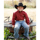 BOYS BURGUNDY STRIPE LS