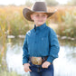 BOYS BLUE PAISLEY BUTTON DOWN