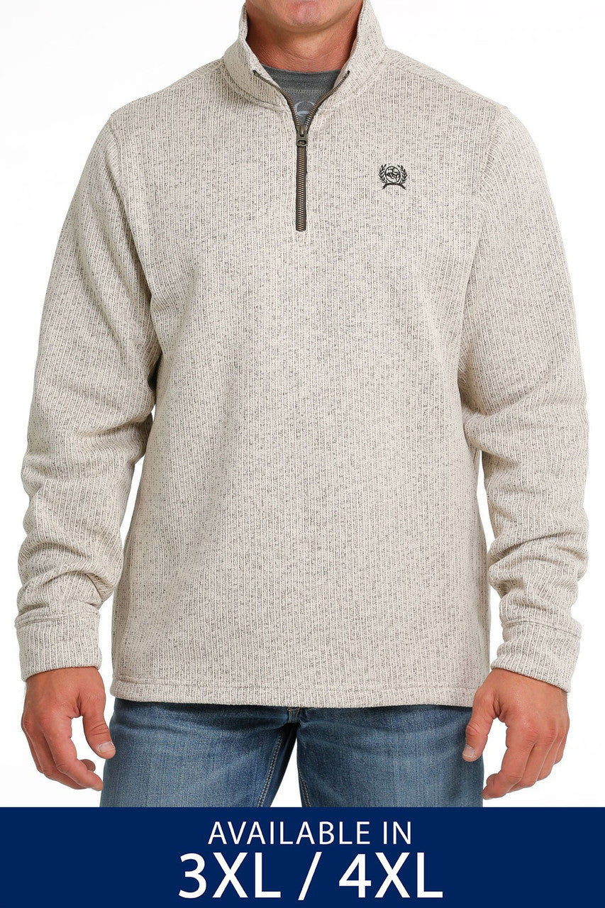 CINCH MNS 1/4ZIP STONE SWEATER