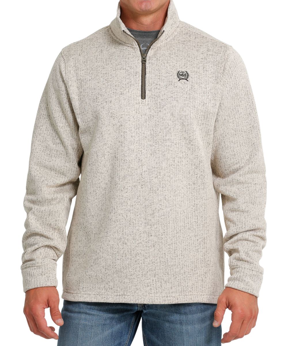 CINCH MNS 1/4ZIP STONE SWEATER