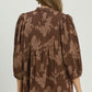 FLORAL COCOA BABYDOLL TOP