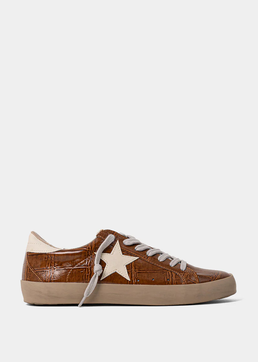 PAULA CAMEL CROCO SNEAKER