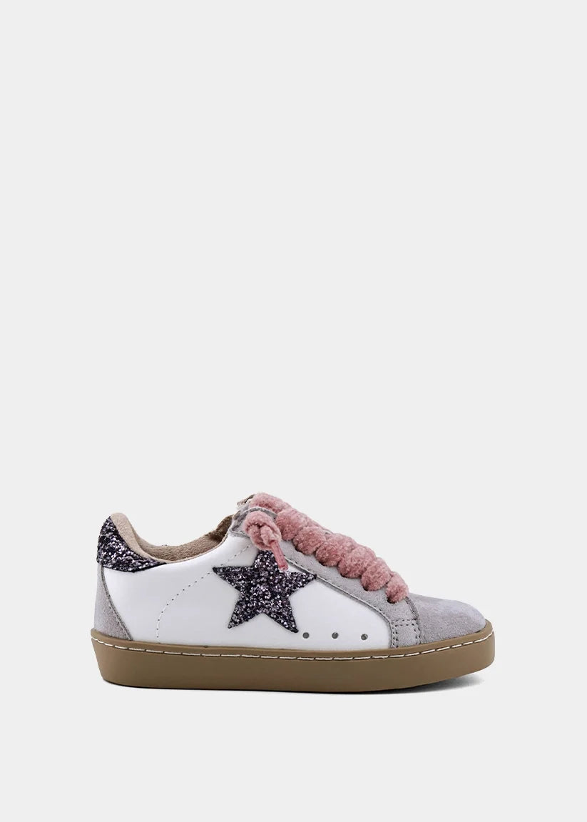PAULA MINI PEWTER GLITTER TODDLER / KIDS SNEAKERS