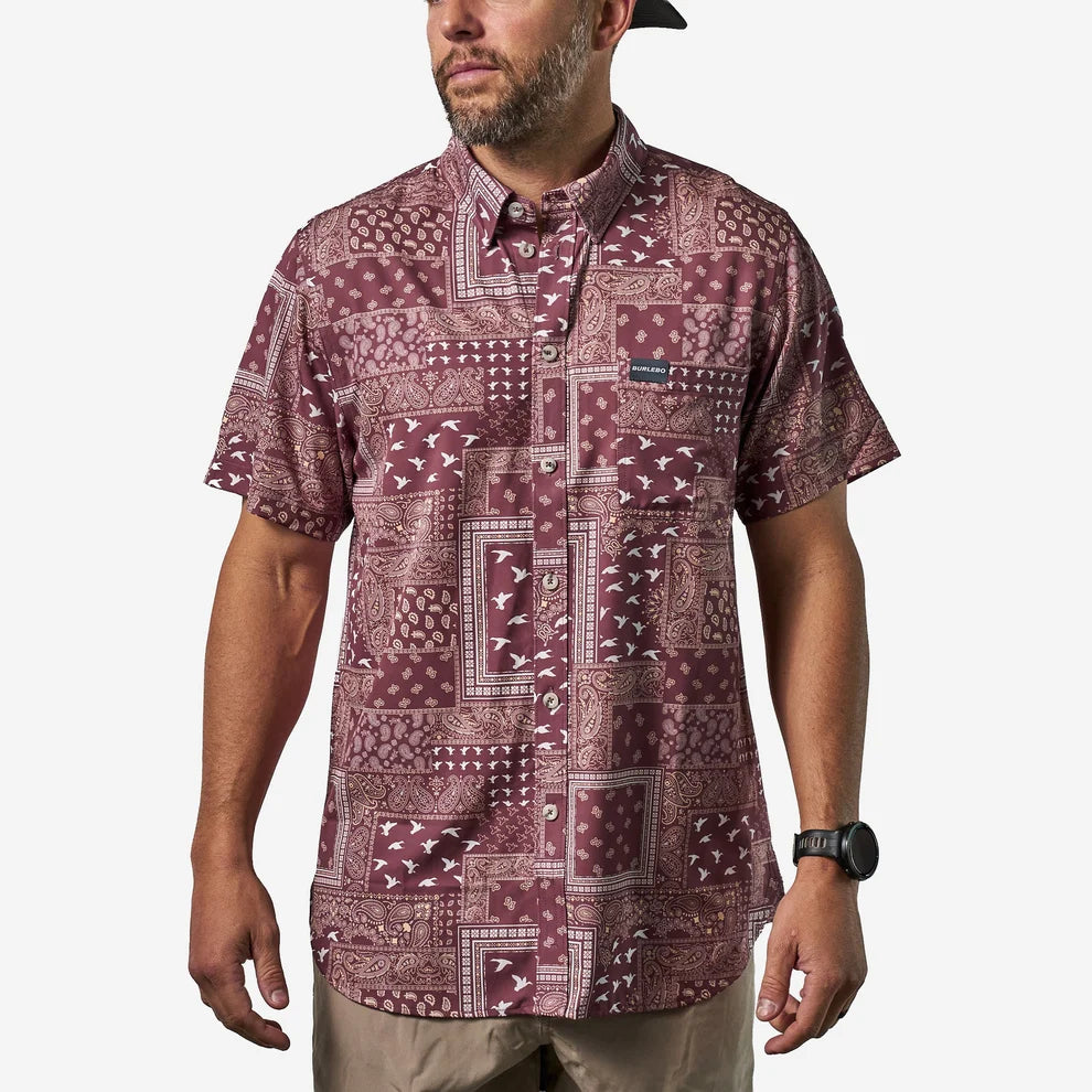 PERFORMANCE WESTERN SHIRT PAISLEY MAROON