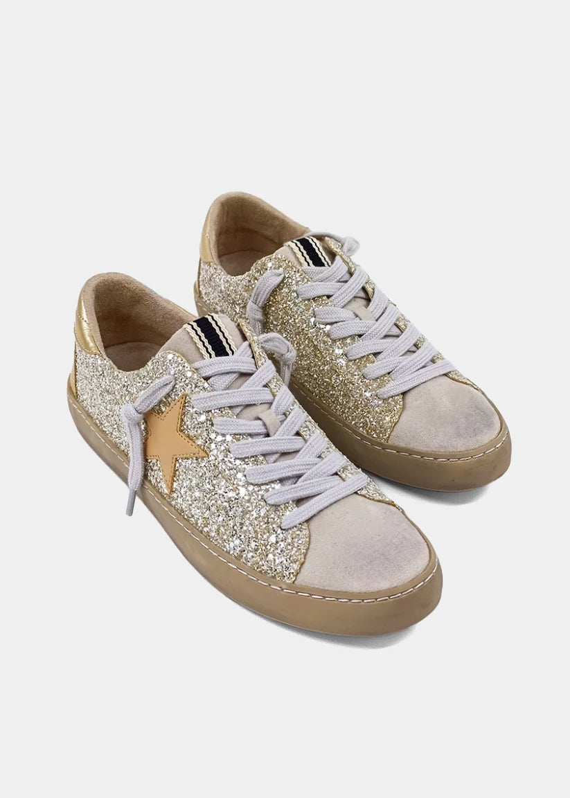 PAULA STERLING GLITTER GOLD SNEAKERS