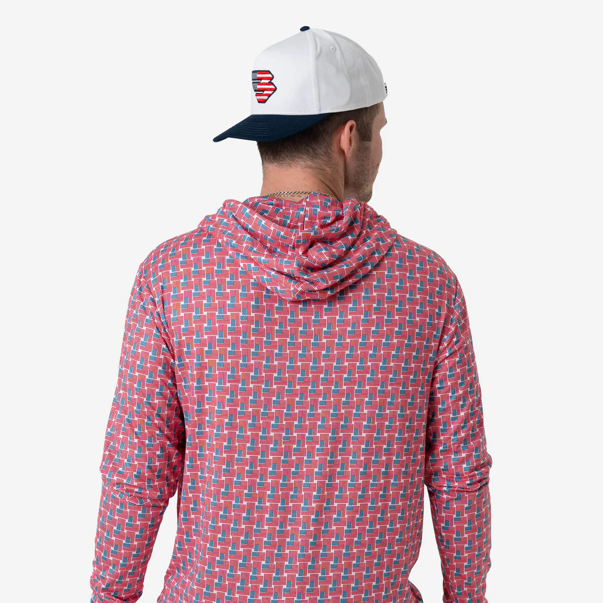 PERFORMANCE HOODIE - AMERICAN FLAG PRINT