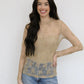 WM LACE TAN LS TOP