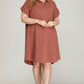 CLASSY BUTTON UP CINNAMON DRESS