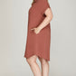 CLASSY BUTTON UP CINNAMON DRESS