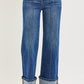 HR ANKLE WIDE TURN-UP JEANS