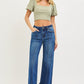 HR ANKLE WIDE TURN-UP JEANS