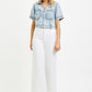 TUMMY CONTROL HI-RISE CROP WIDE WHITE JEAN