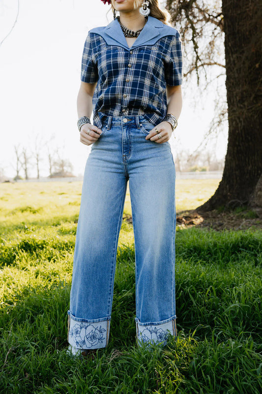 ROWDY ROSE CUFF JEAN