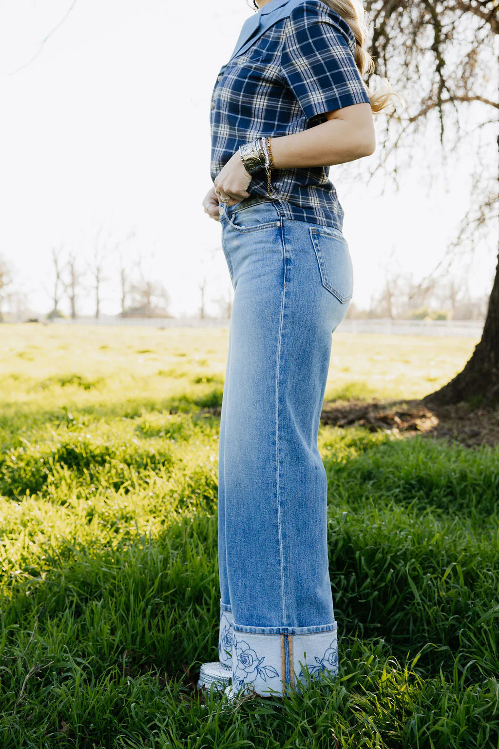 ROWDY ROSE CUFF JEAN