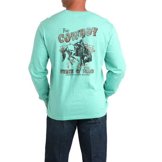 CINCH MNS TURQ LS TEE