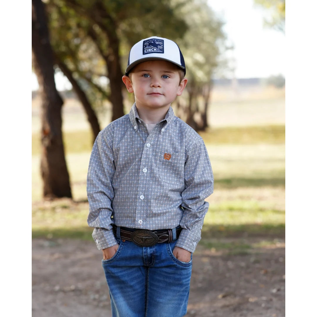 INFANT / TODDLER / BOYS WHITE PRINT LS