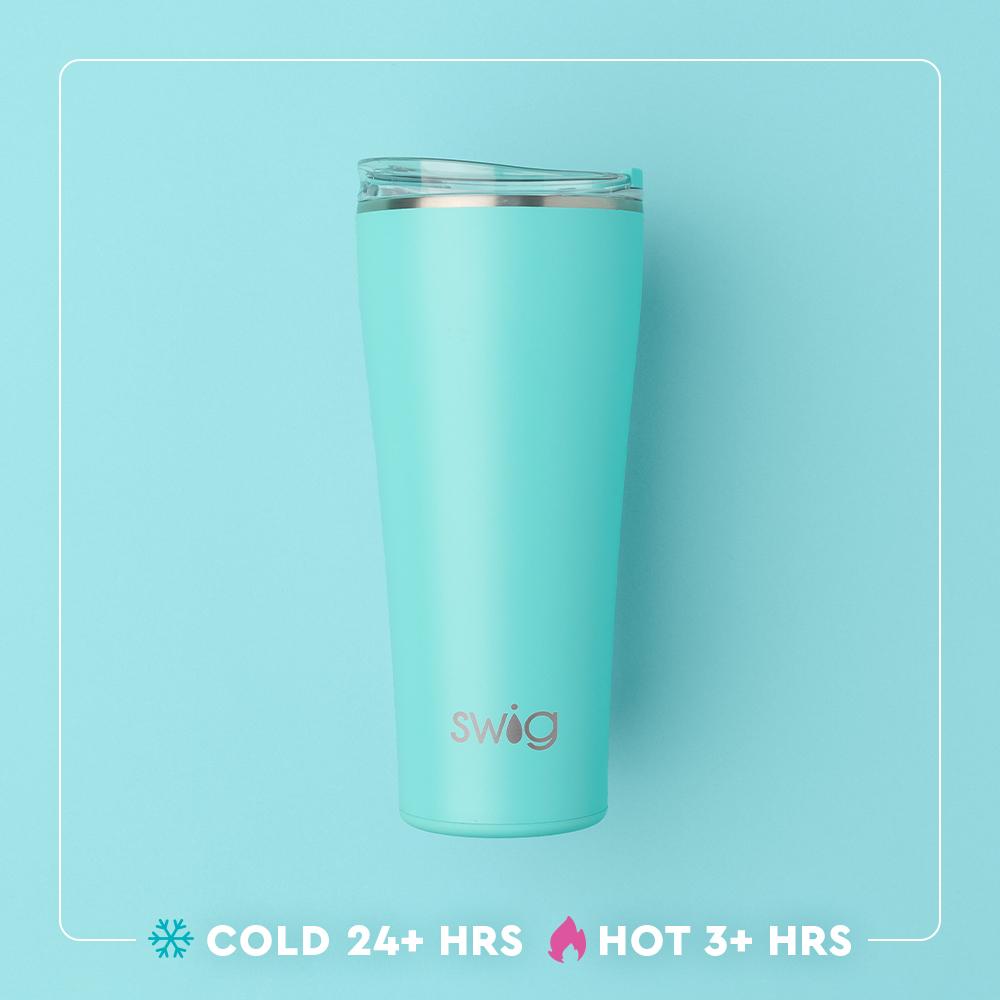 SADDLE COGNAC STITCH 32OZ TUMBLER