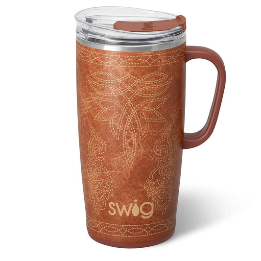 SADDLE COGNAC STITCH 22oz TUMBLER