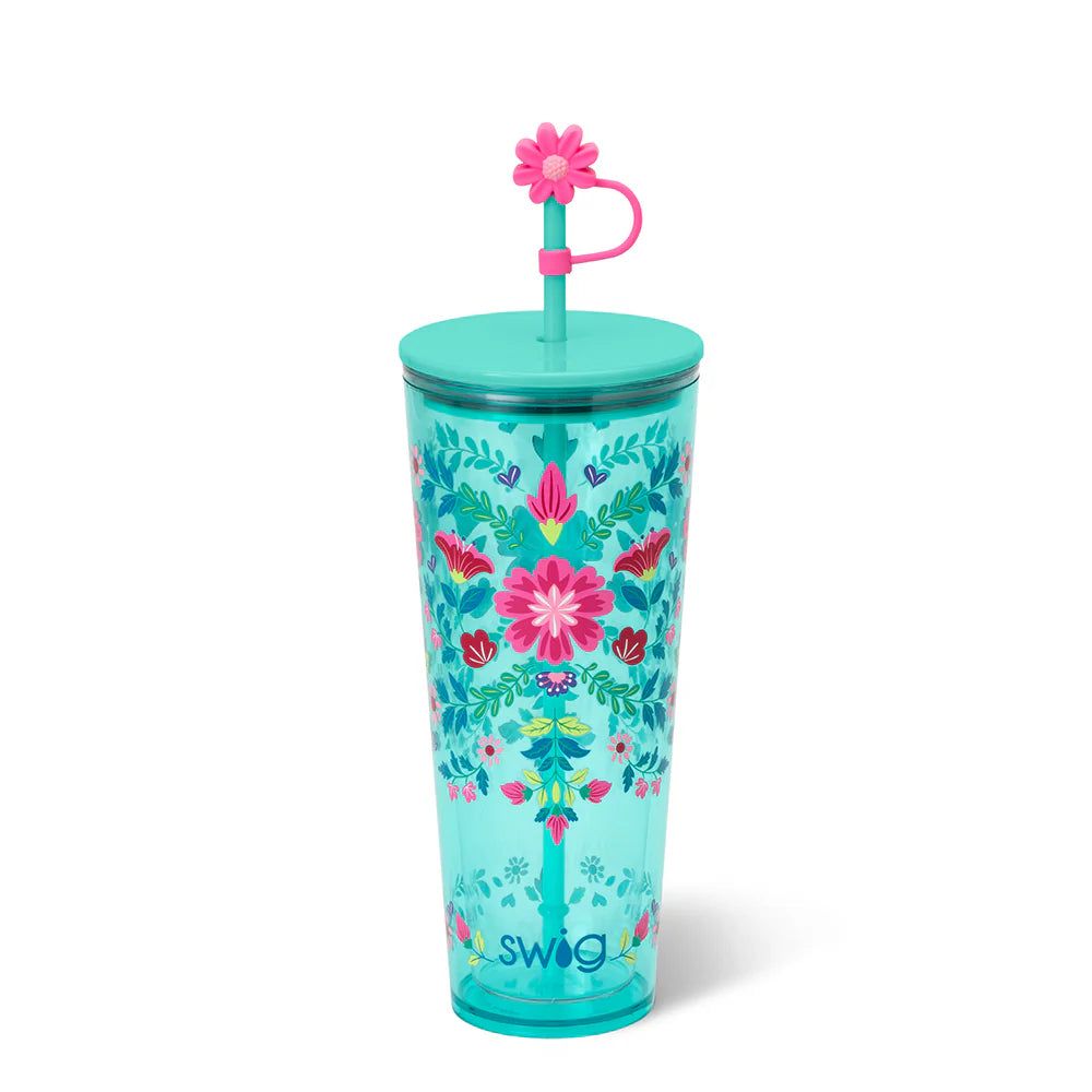 FLORA AZUL PLASTIC TUMBLER 24OZ