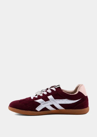 SASHA BURGUNDY SUEDE SNEAKER