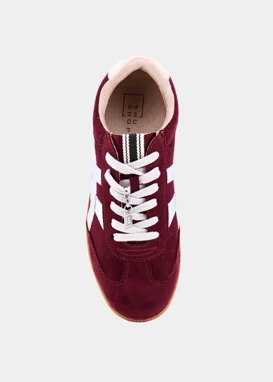SASHA BURGUNDY SUEDE SNEAKER