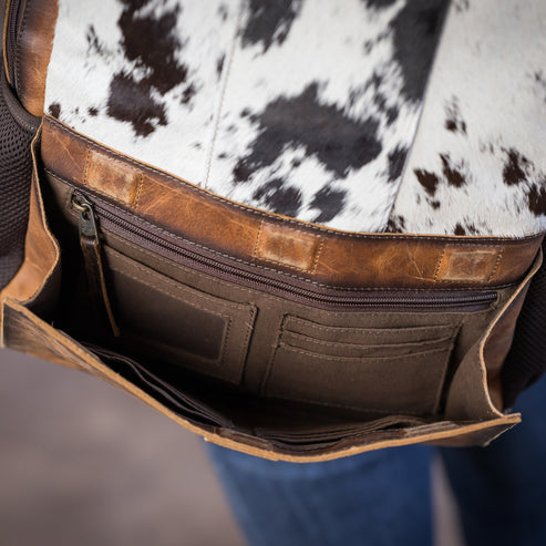 CAUDALUPE COWHIDE VALLEY BACKPACK