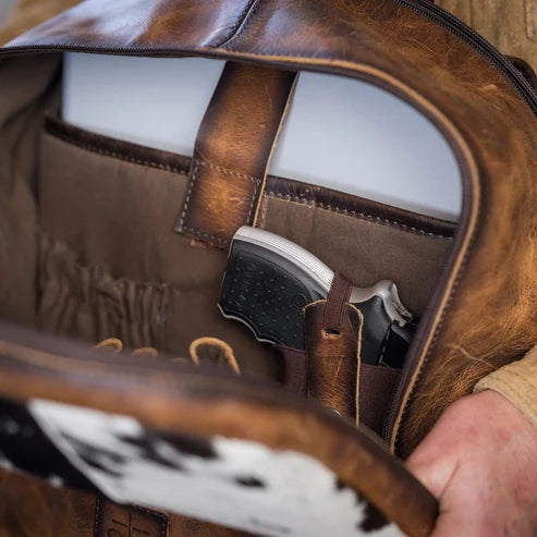 CAUDALUPE COWHIDE VALLEY BACKPACK