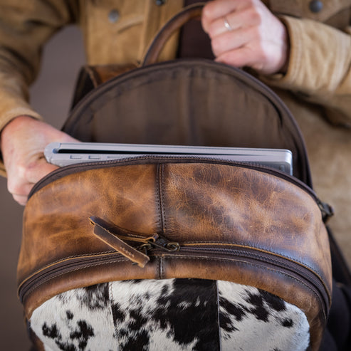 CAUDALUPE COWHIDE VALLEY BACKPACK