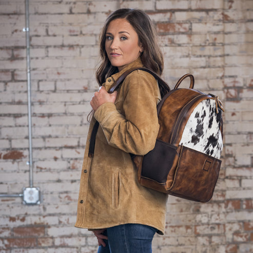 CAUDALUPE COWHIDE VALLEY BACKPACK