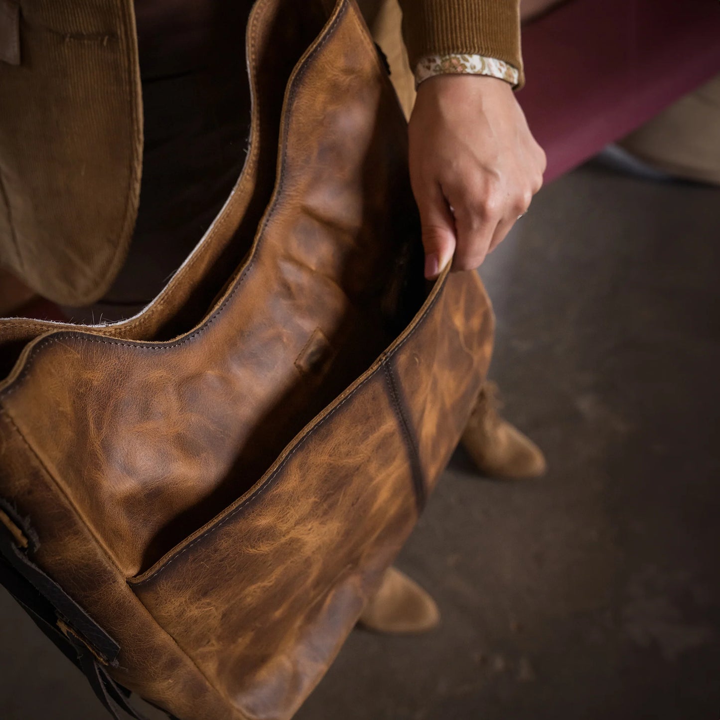 STS GUADALUPE COWHIDE HOBO BAG
