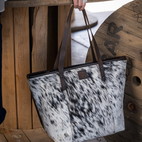 COWHIDE LAPTOP TOTE