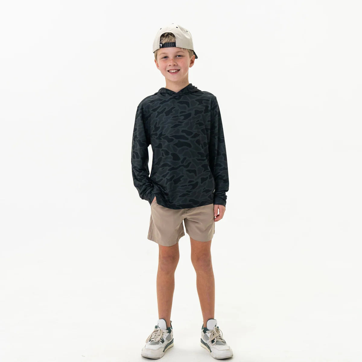 YOUTH PERFORMANCE BLACK CAMO HOODIE