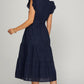 LACE EYELET MIDI DRESS