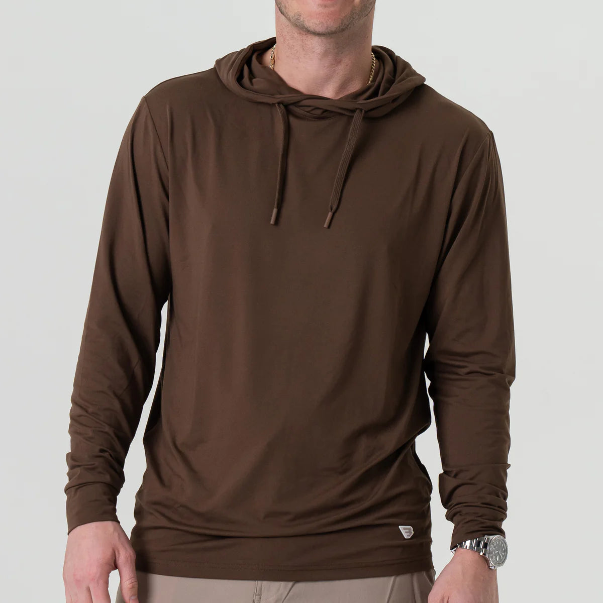 PERFORMANCE HOODIE - HEATHER BROWN