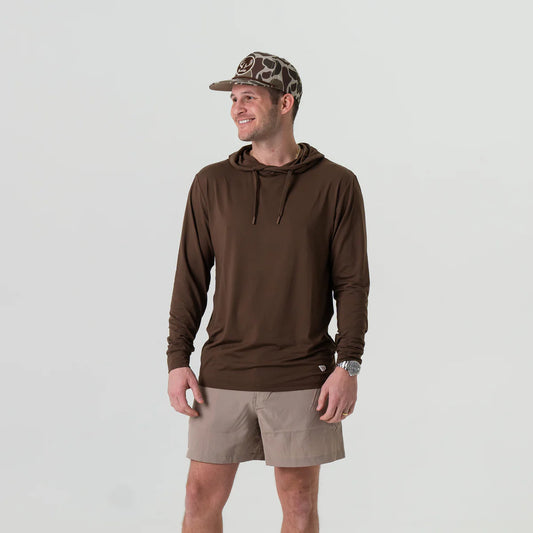 PERFORMANCE HOODIE - HEATHER BROWN