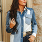 PATCHWORK DENIM PSNAP LONG SLEEVE