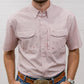THE RANCH ROWS SS  PERFORMANCE SHIRT MAUVE STRIPE